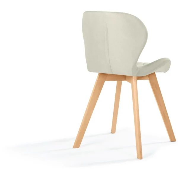 Lot de 4 chaises en tissu style scandinave pieds bois massif GAYA
