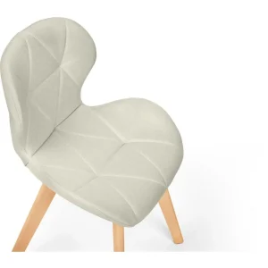 Lot de 4 chaises en tissu style scandinave pieds bois massif GAYA