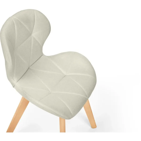 Lot de 4 chaises en tissu style scandinave pieds bois massif GAYA