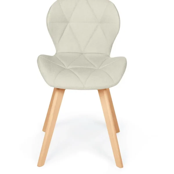 Lot de 4 chaises en tissu style scandinave pieds bois massif GAYA