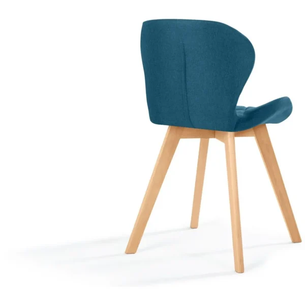 Lot de 4 chaises en tissu style scandinave pieds bois massif GAYA