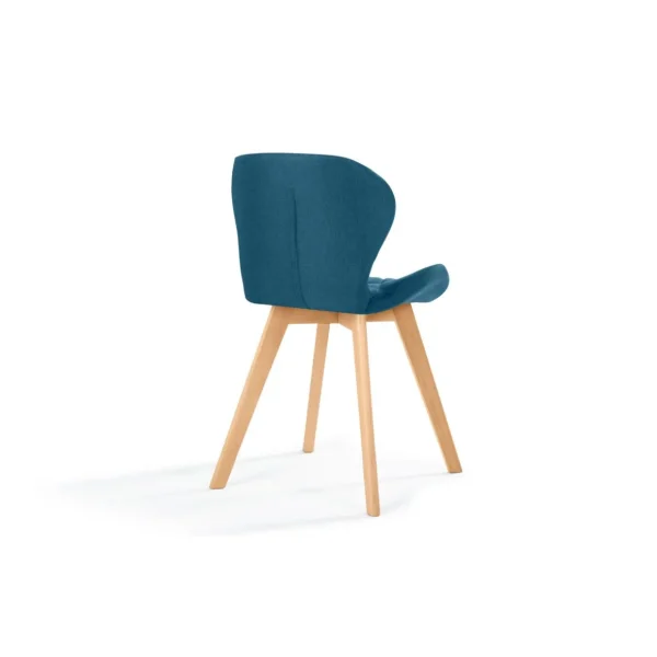 Lot de 4 chaises en tissu style scandinave pieds bois massif GAYA