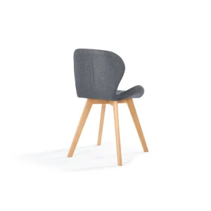 Lot de 4 chaises en tissu style scandinave pieds bois massif GAYA