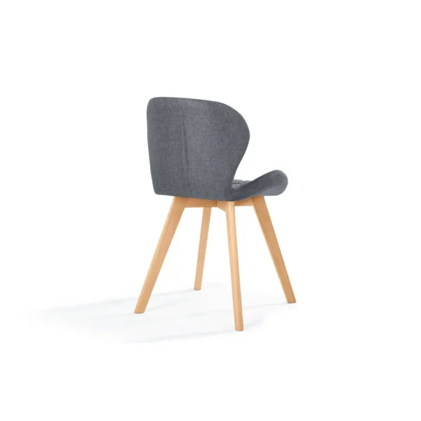 Lot de 4 chaises en tissu style scandinave pieds bois massif GAYA