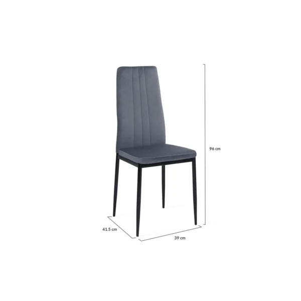 Lot de 6 chaises en velours JUNE