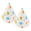 Lot de 6 Chapeaux en Papier Fête 16cm Blanc