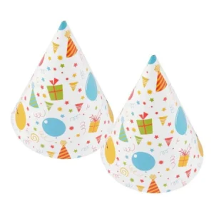 Lot de 6 Chapeaux en Papier Fête 16cm Blanc