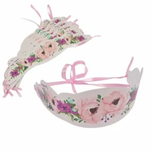 Lot de 6 Couronnes de Fleurs Boho Chat 16cm Rose