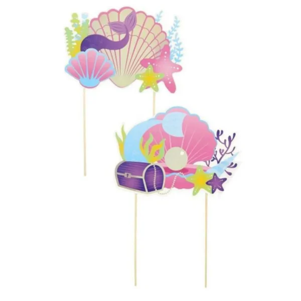 Lot de 2 Décorations de Gâteaux Sirène 28cm Multicolore