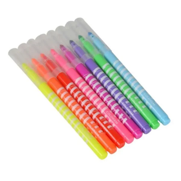 Lot de 8 Feutres Pointe Fine Fluo Multicolore