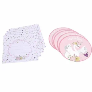 Lot de 6 Invitations d'Anniversaire Cygne 10cm Blanc