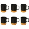 Lot de 6 Mugs Ronds Modern Wood 43cl Noir