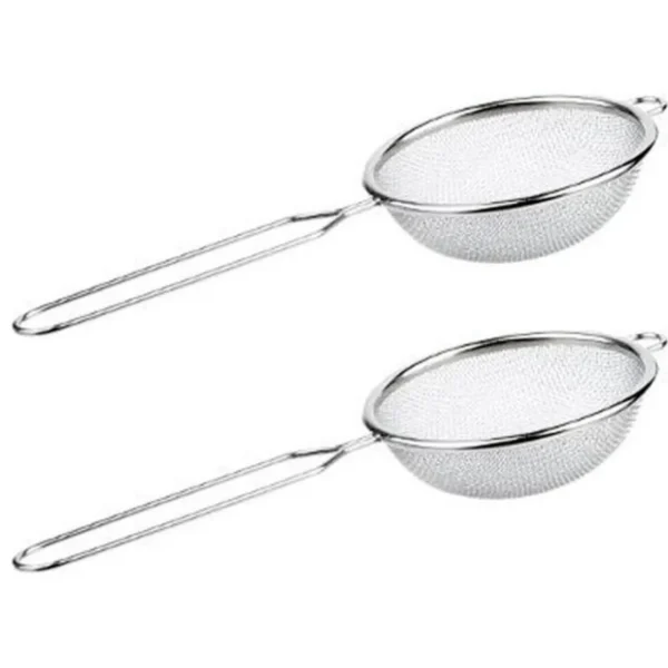 Lot de 2 Passoires à Manche Inox 28cm Argent