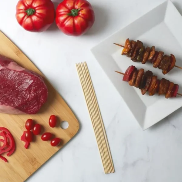 Lot de 100 Piques à Brochette Bois 30cm Naturel