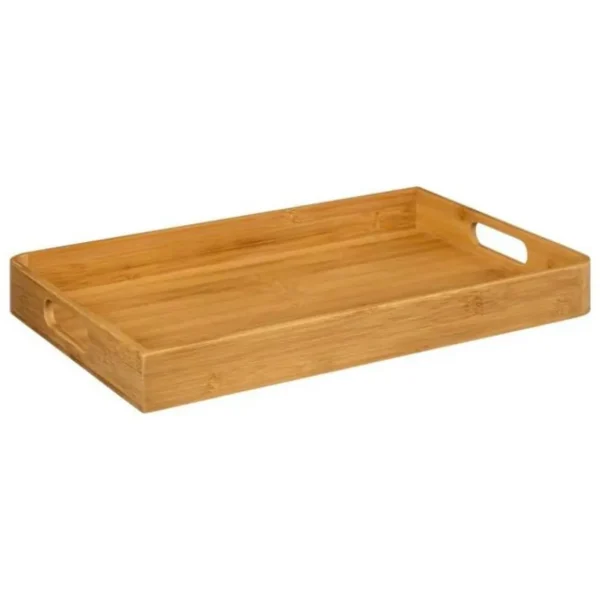 Lot de 2 Plateaux de Service Bambou 46cm Beige