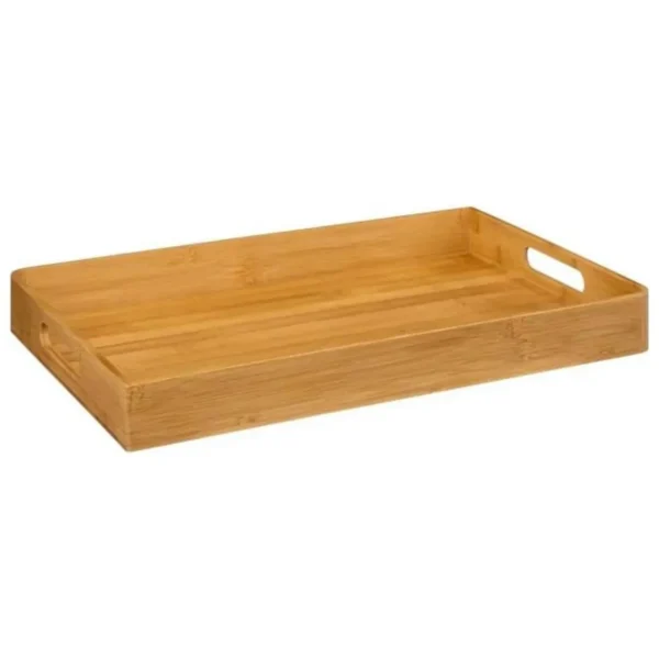 Lot de 2 Plateaux de Service Bambou 46cm Beige