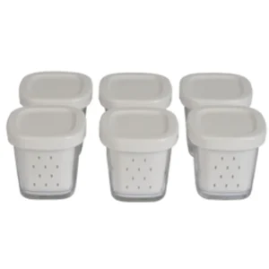 Lot de 6 pots de yaourt XF100110 - Blanc