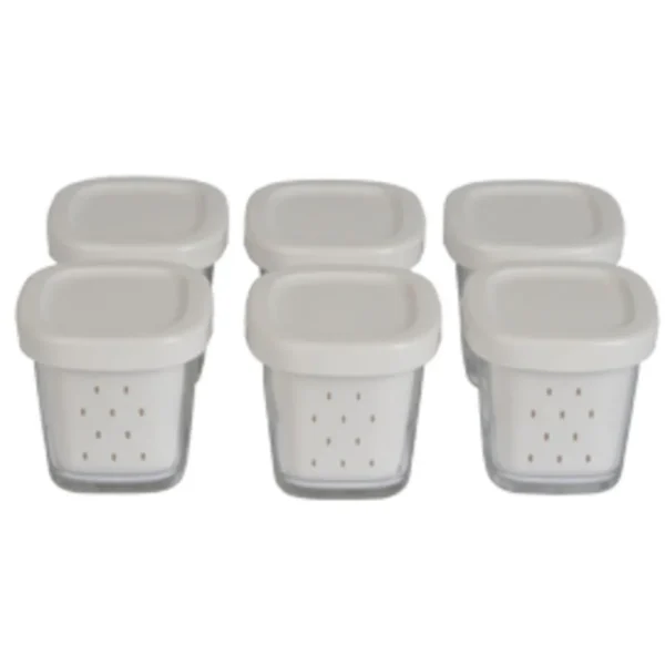 Lot de 6 pots de yaourt XF100110 - Blanc