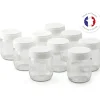Lot de 9 pots de yaourts 450301 - Tranparent