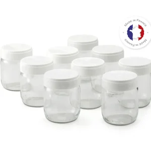 Lot de 9 pots de yaourts 450301 - Tranparent