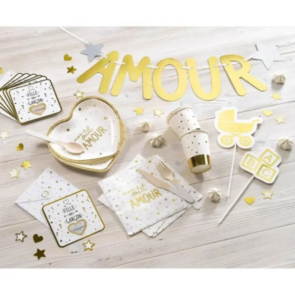 Lot de 4 Sacs Cadeaux Mon Petit Amour 27cm Blanc