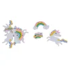 Lot de 8 Stickers Feutrine Licornes 15cm Multicolore
