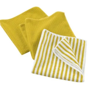 Lot de 3 Torchons Microfibre Cuistot 40x40cm Jaune