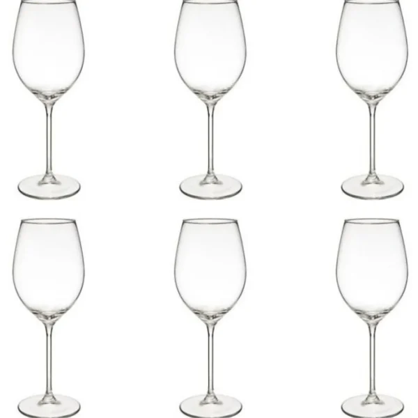 Lot de 6 Verres à Vin Lina 41cl Transparent