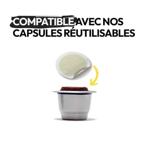 Lot d'opercules en papier compostable - Blanc