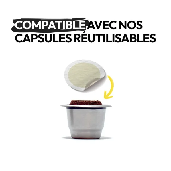 Lot d'opercules en papier compostable - Blanc