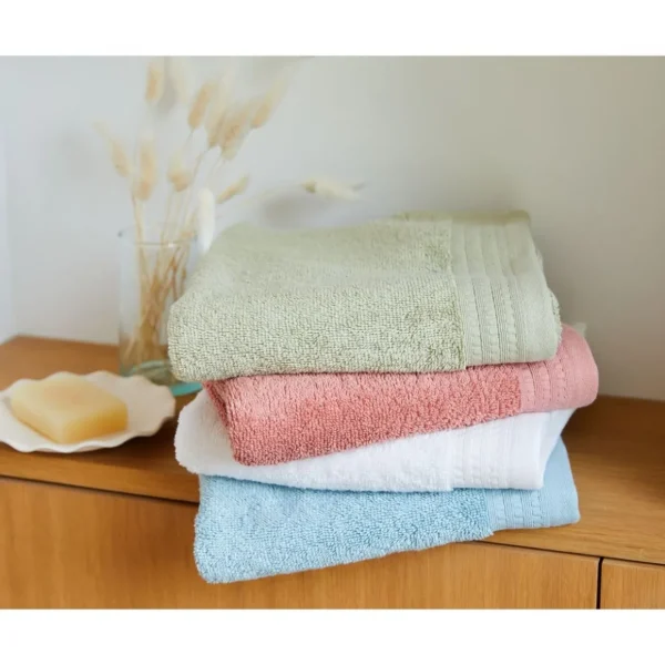 Maxi drap de bain uni en pur coton équitable labellisé Max Havelaar 450 g/m2
