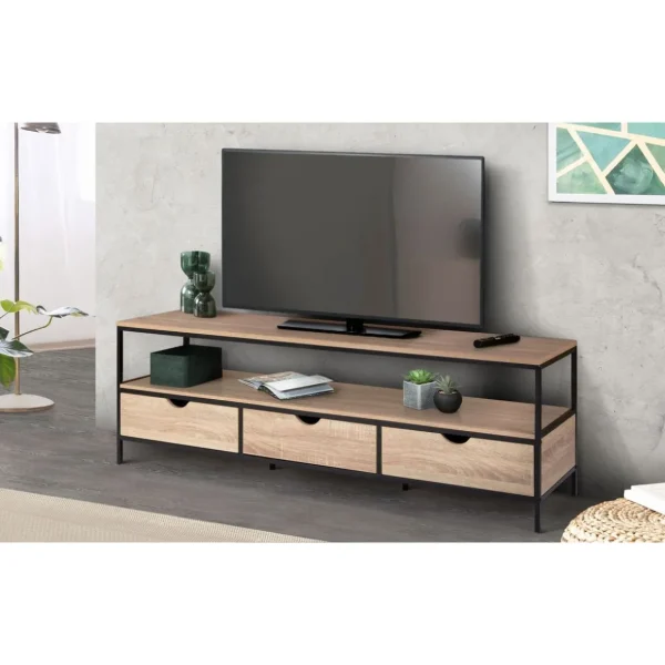 Meuble TV 3 tiroirs L160 cm HOUSTON