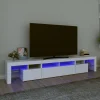 Meuble TV avec lumieres LED Blanc 230x36,5x40 cm