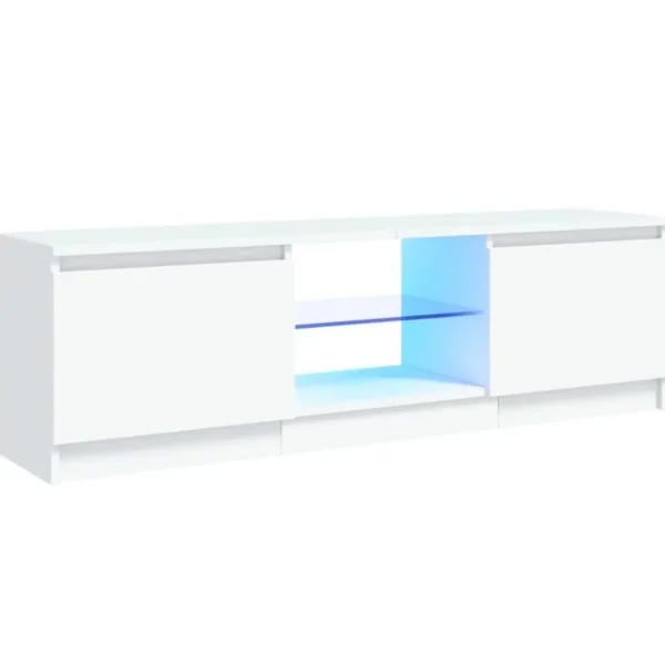 Meuble TV avec lumieres LED Blanc 120x30x35,5 cm