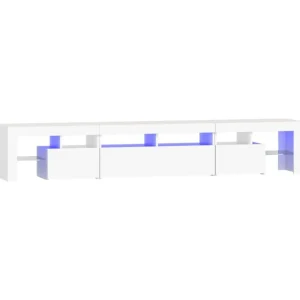 Meuble TV avec lumieres LED Blanc 230x36,5x40 cm
