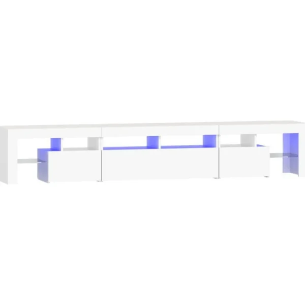 Meuble TV avec lumieres LED Blanc 230x36,5x40 cm