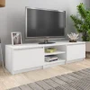 Meuble TV Blanc 140x40x35,5 cm Bois d'ingenierie