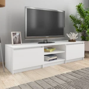 Meuble TV Blanc 140x40x35,5 cm Bois d'ingenierie