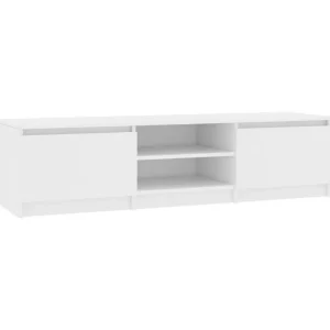 Meuble TV Blanc 140x40x35,5 cm Bois d'ingenierie