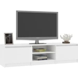 Meuble TV Blanc 140x40x35,5 cm Bois d'ingenierie