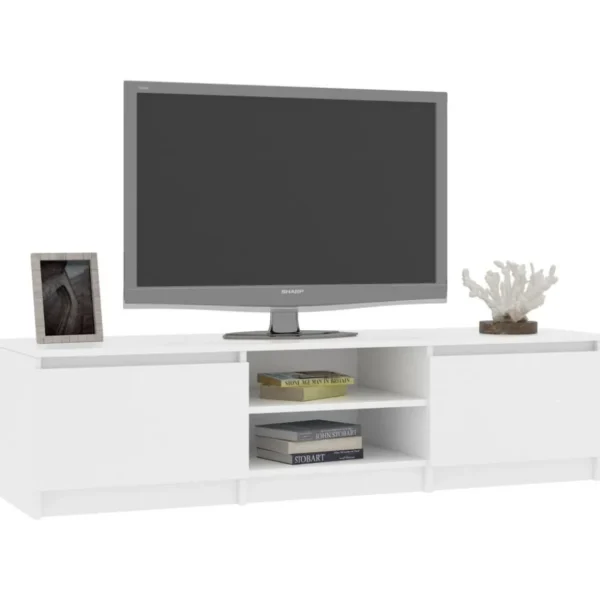 Meuble TV Blanc 140x40x35,5 cm Bois d'ingenierie
