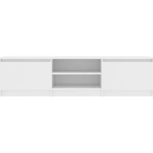 Meuble TV Blanc 140x40x35,5 cm Bois d'ingenierie