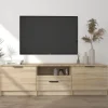 Meuble TV chene sonoma 140x35x40 cm bois d'ingenierie