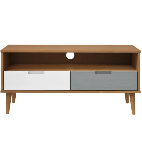 Meuble TV MOLDE Marron 106x40x49 cm Bois de pin massif