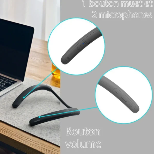 Micro-casque SRS NB10 Tour de cou Bluetooth Noir