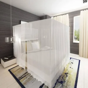 Moustiquaire de lit carré 3 ouvertures 2 pcs