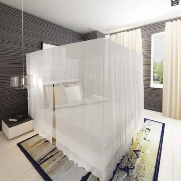 Moustiquaire de lit carré 3 ouvertures 2 pcs