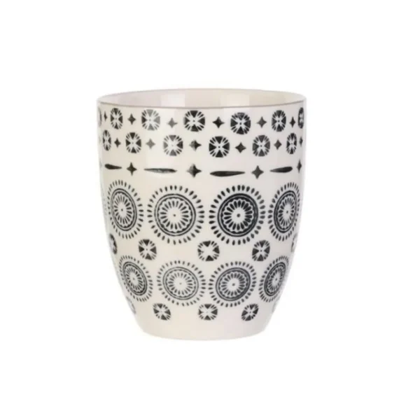 4 Mugs design ethnique Mirage - 250 ml - Blanc