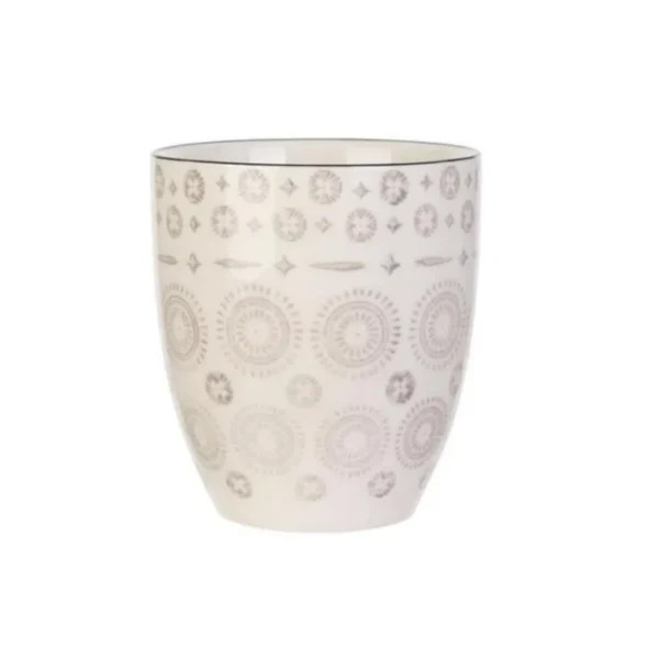 4 Mugs design ethnique Mirage - 250 ml - Blanc