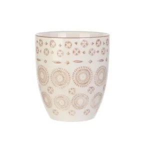 4 Mugs design ethnique Mirage - 250 ml - Blanc